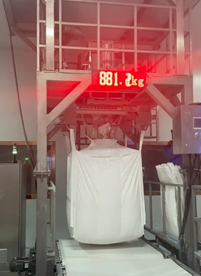 Двухпозиционная система фасовки в мягкие биг-бэги FIBC для пищевых глюкозы и аминокислотных порошков